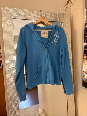 VINTAGE Y2K Hollister Blue Zip-Up Hoodie Jacket